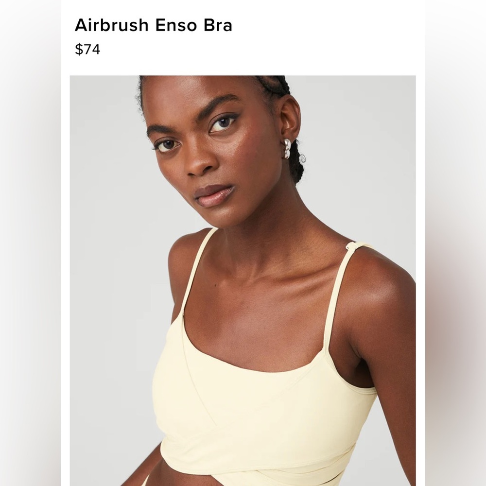 (BRAND NEW) Alo Yoga Airbrush Enso Bra - French Vanilla - XS